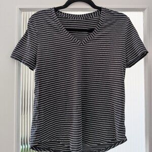 Black and white striped lululemon t shirt
